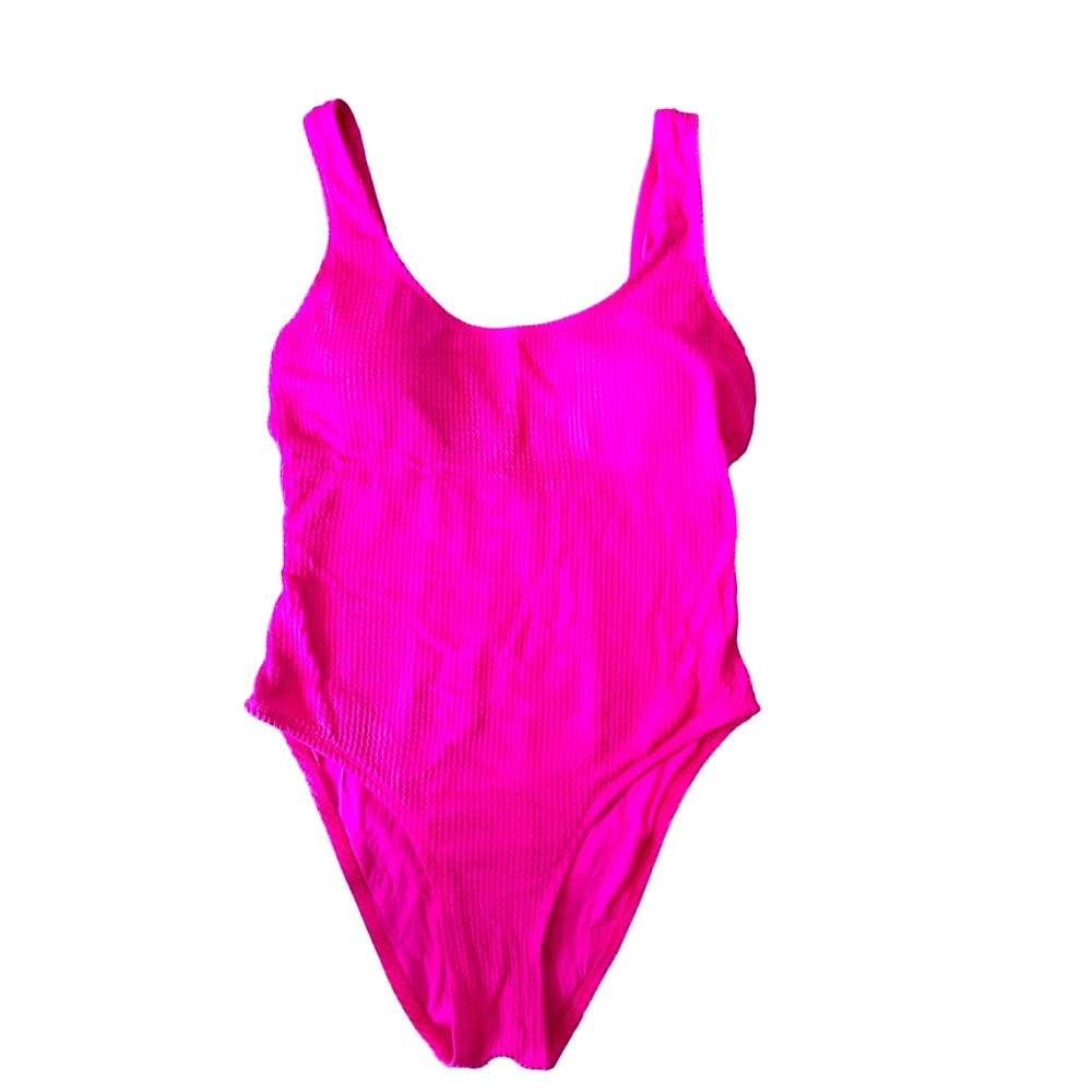 Lucky Brand Hot Pink Ribbed Swim